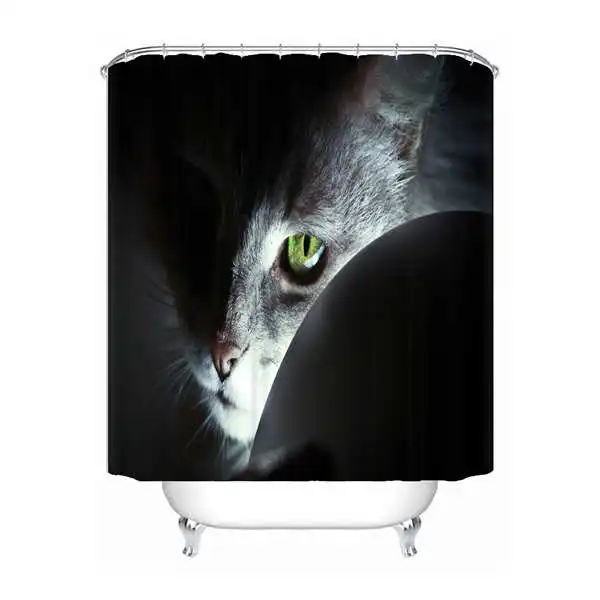 Custom Art Cat Black Prof домашний тканый водонепроницаемый занавеска для душа домашняя Ванна Ванная комната крючки полиэстер ткань мульти Sizes180509-53 - Цвет: Shower Curtain