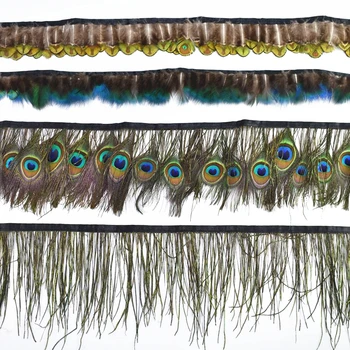 

5Meter/10Meters Peacock Feather Trim Peacock Eye Feathers Fringe Ribbon Feathers for Crafts Carnival Wedding Feathers Decoration