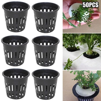 

50pcs Net Cups Balcony Soilless Cultivation Garden Tool Flower Plant Nursery Slotted For Hydroponics Durable Heavy Duty Home