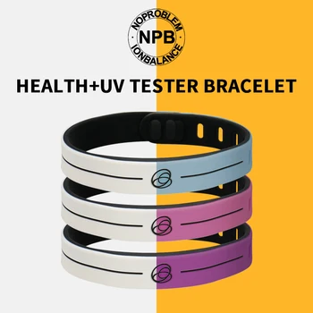 

Noproblem P155 UV tester fashion charm hologram tourmaline germanium smart colour changes wristband bracelet