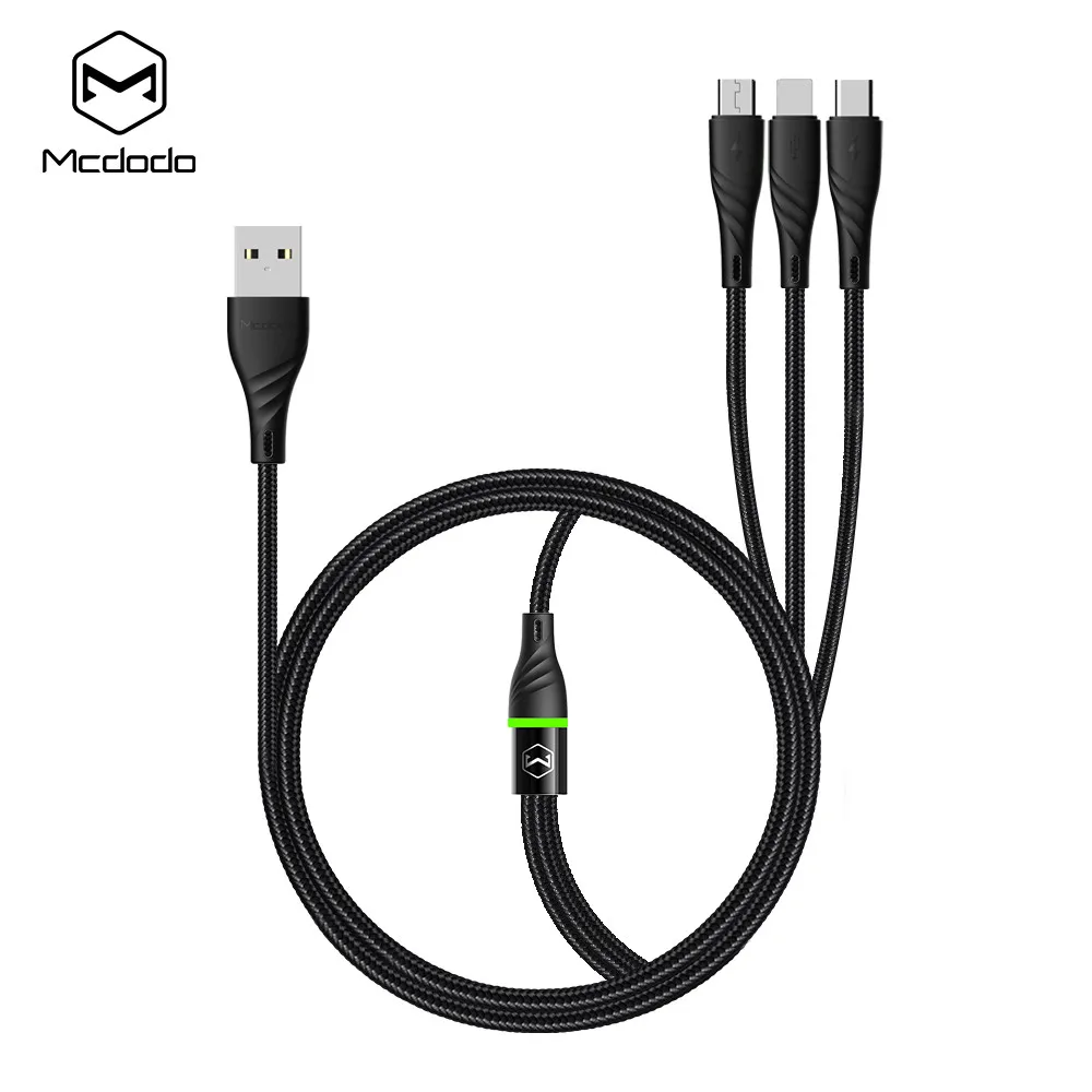 Кабель MCDODO 3 в 1 2 м А быстрое зарядное устройство Micro usb type-C зарядка для iPhone XS samsung