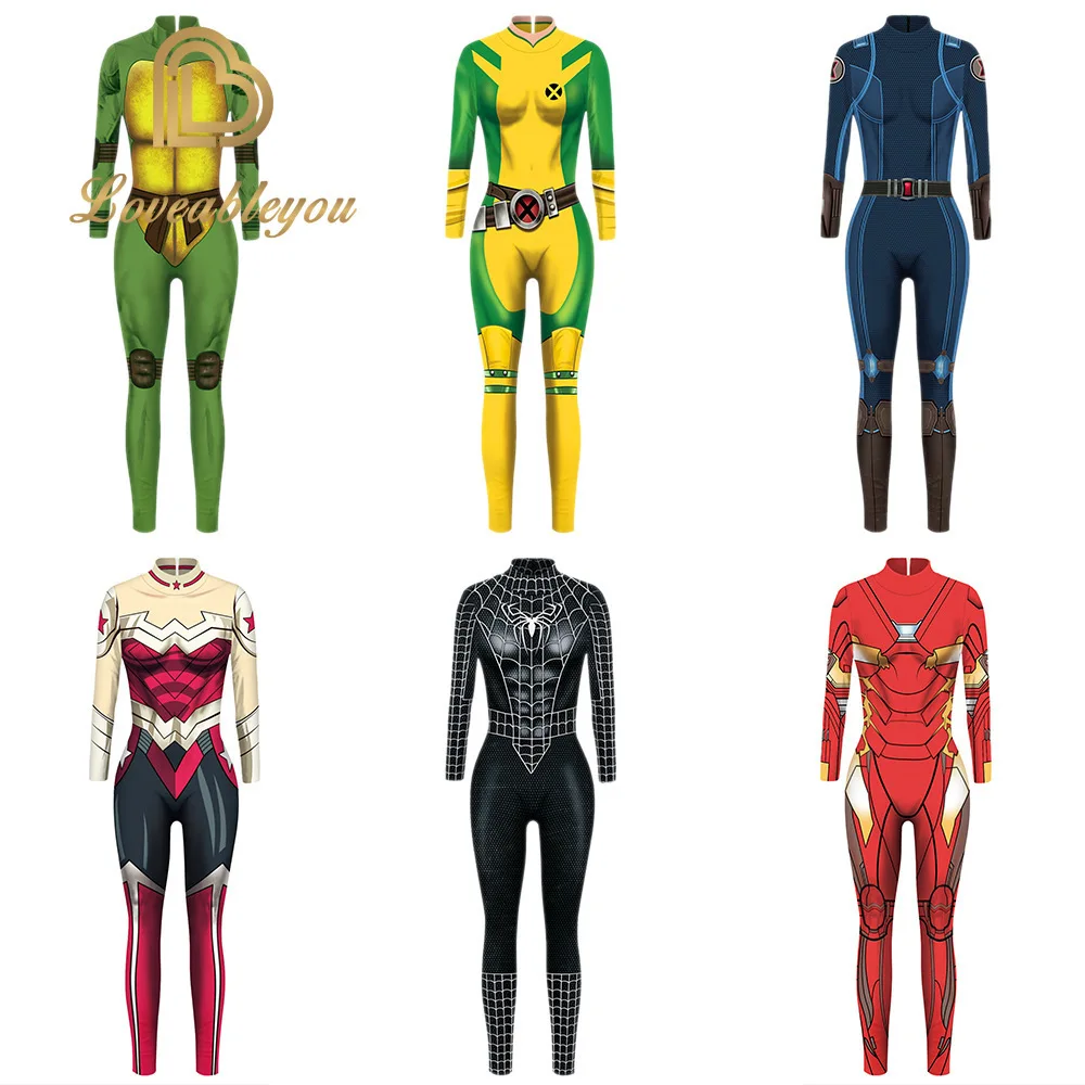 

The Avenger Spiderman Cosplay Costume Iron Man Bodysuit Iron Wonder Women Jumpsuit Avengers: Infinity War Halloween for Woman