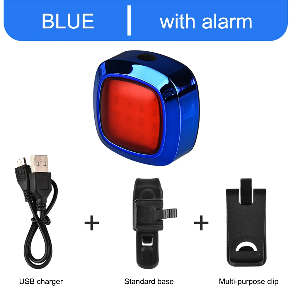 Вертикальный Водонепроницаемый USB Перезаряжаемые интеллигентая(ый) для верховой езды хвост светильник Предупреждение тормозной задний фонарь для велосипеда с возможностью светильник задний светодиодный фонарь Аксессуары для велосипеда - Цвет: With Alarm-Blue