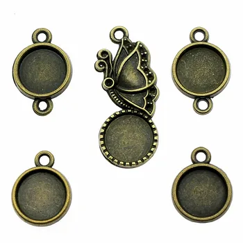 

50pcs Fit 10mm Glass Cabochon Antique Bronze Cabochon Base Setting Collection Jewelry Making