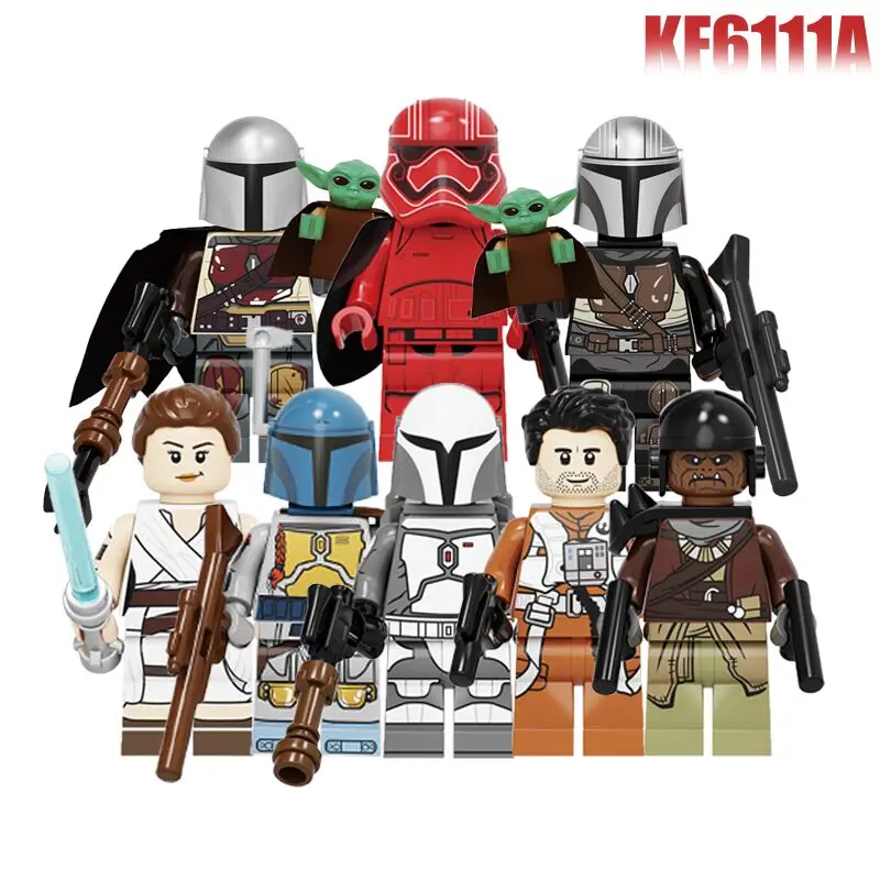

Building Blocks Wars Darth Vader Yoda Baby Rey PoE Dameron Mandalorian Jango Gift Drabatan Figure For Children Gift Toys KF6111A