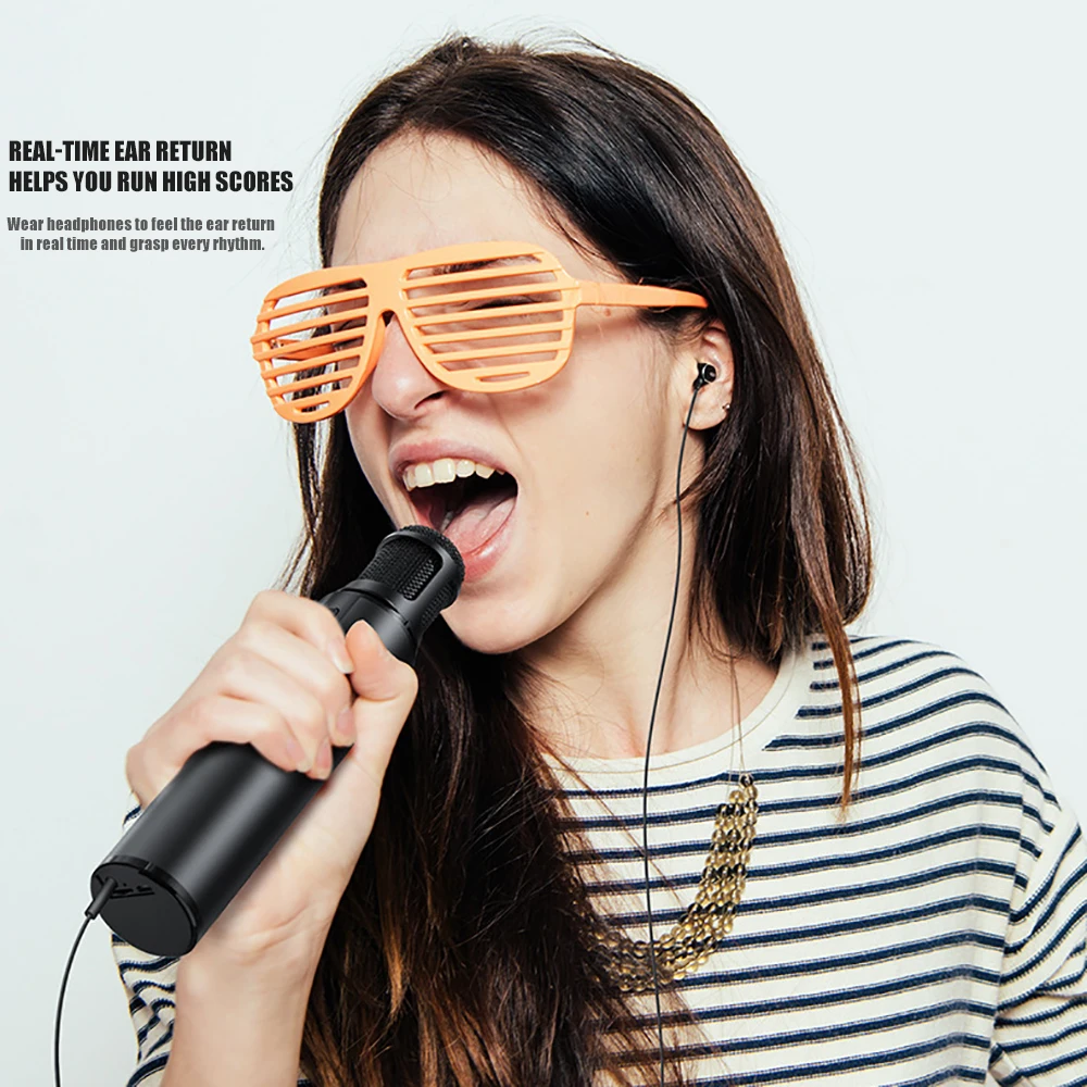 

Wireless Bluetooth Microphone Portable Karaoke Microphone Speaker for Live Broadcast Vlog Handheld Dynamic Mic Double Speaker