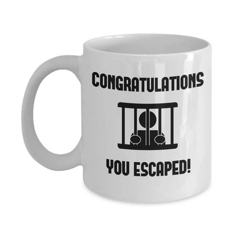 Funny Colleague Coworkers Mugs Gifts Best Coffee Tea Cup Friend Retirement boss Goodbye Leaving Farewell for Going Away Thank You Leave Chocolate Men Women him her Work Congratulations You Escaped 