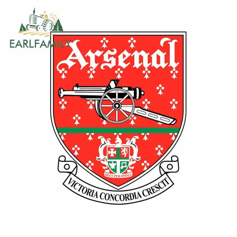 EARLFAMILY, 13 см x 9,2 см, для Arsenal-Fc-1949, автомобильные наклейки и наклейки, модные, красивые, Переводные картинки, аниме, сделай сам, окклюзия, царапины, водонепроницаемые