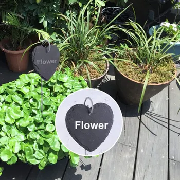 

3 Pcs Slate Gardening Labels Plant Tag Iron Rack Hanging Display Sign for Balcony Garden Pots Planters Black (Mixed Style)