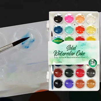 

Hand-painted Color Paint 28-color Diy Solid For Watercolor Paint Set Drawing Pigment Hand-painted Color Paint Art Supplies