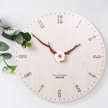 

Creative Quartz Wall Clock Living Room Silent Digital Wood Wall Clock Nordic Design Wandklok Hout Wall Watches Home Decor 60C065