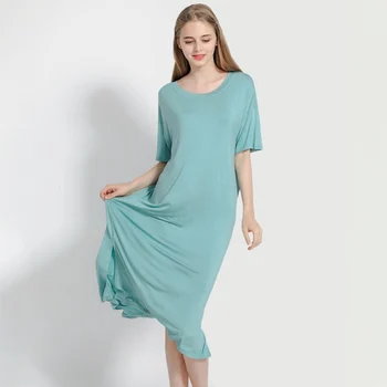

Women Summer Modal Nightdress For Pregnant Women Loose Half Sleeve Sleep Shirt Dress Large Size Nightdress 2020