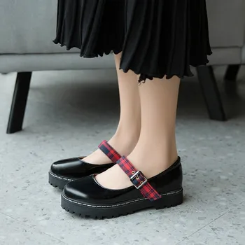 

Big Size 9 10 11 12 ladies high heels women shoes woman pumps Round-headed buckle waterproof table single shoe