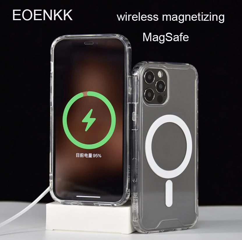 

Case for Apple Iphone 12 Pro Max transparent wireless magnetizing MagSafe mobile phone case 12 mini silicone protective cove