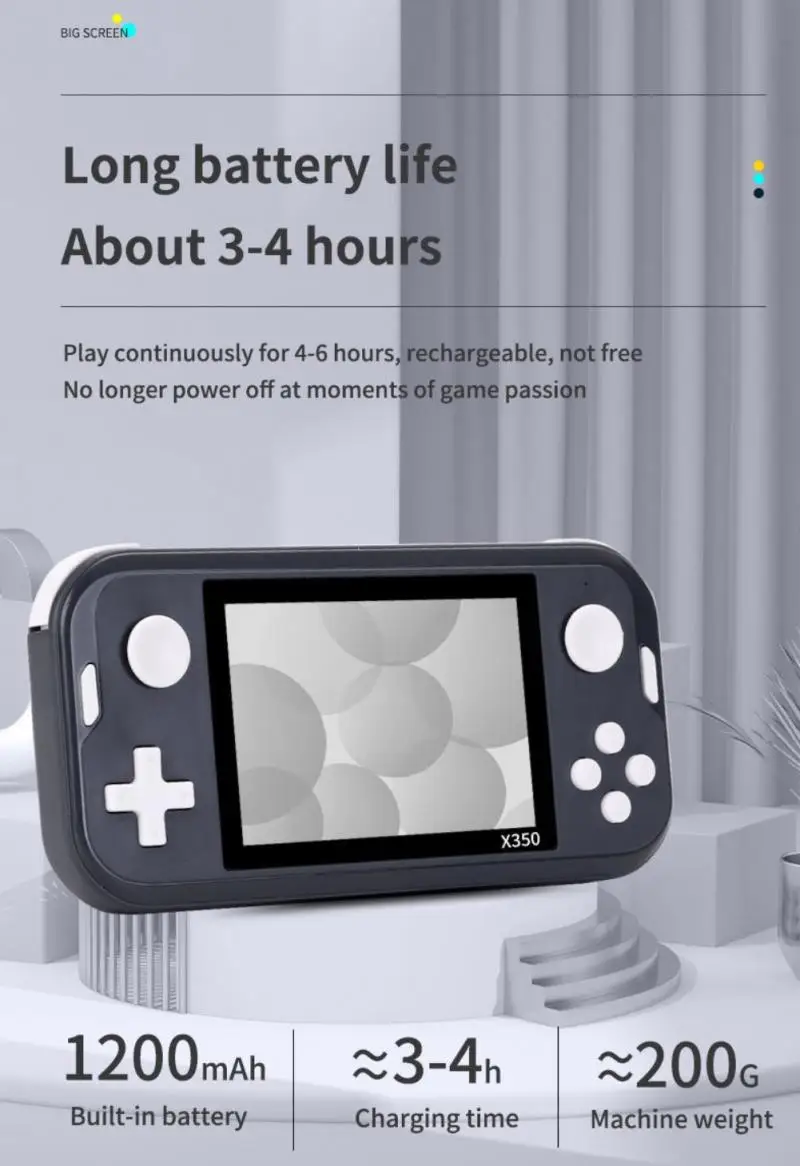 Handheld Game Player X350 Video Game Console Mini Retro Console With 6000+ Games 3.5 Inch IPS Screen For GBA/MD/FC 10 Emulators