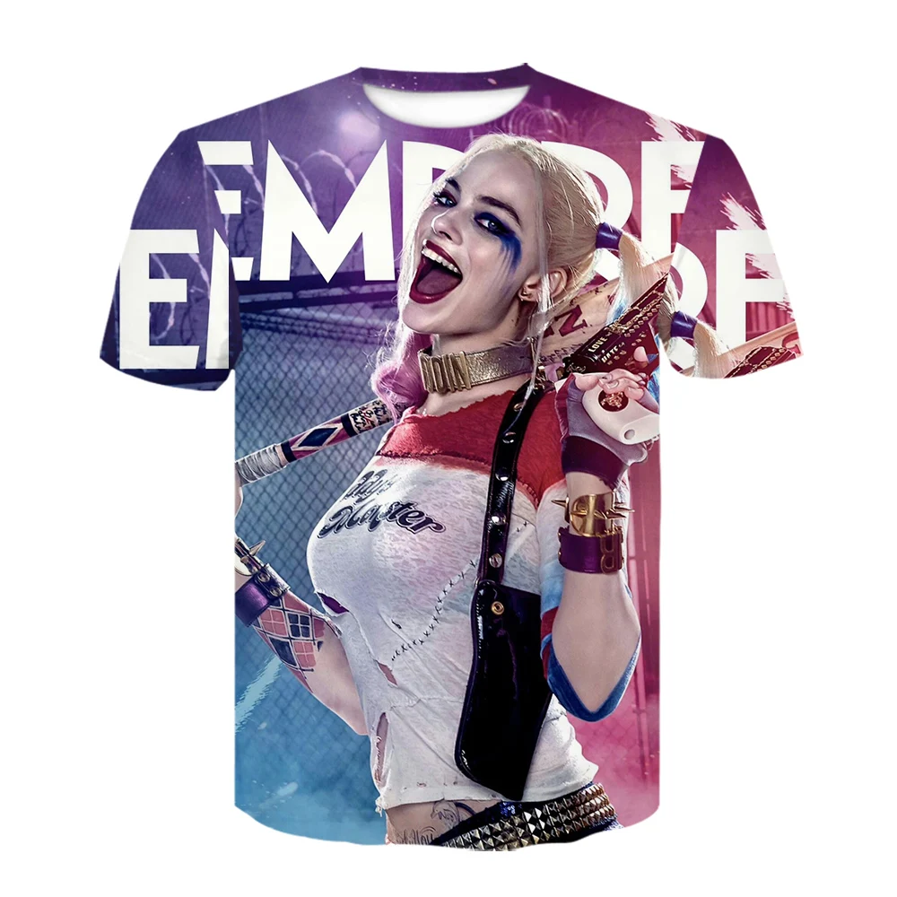 Футболка Harley Quinn для мужчин и женщин Повседневная рубашка в стиле хип-хоп отряд