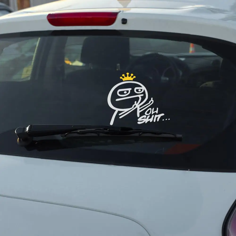 1pc Car Cartoon Styling Stickers OH SHIT Funny Car Sticker Decal Styling Middle Finger Auto Accessories