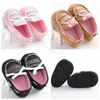 

Baby Shoes Casual Canvas for Boy girl Comfort Crib Shoes bowknot Soft Anti-slip Sole slip-on Newborn Toddler shoes