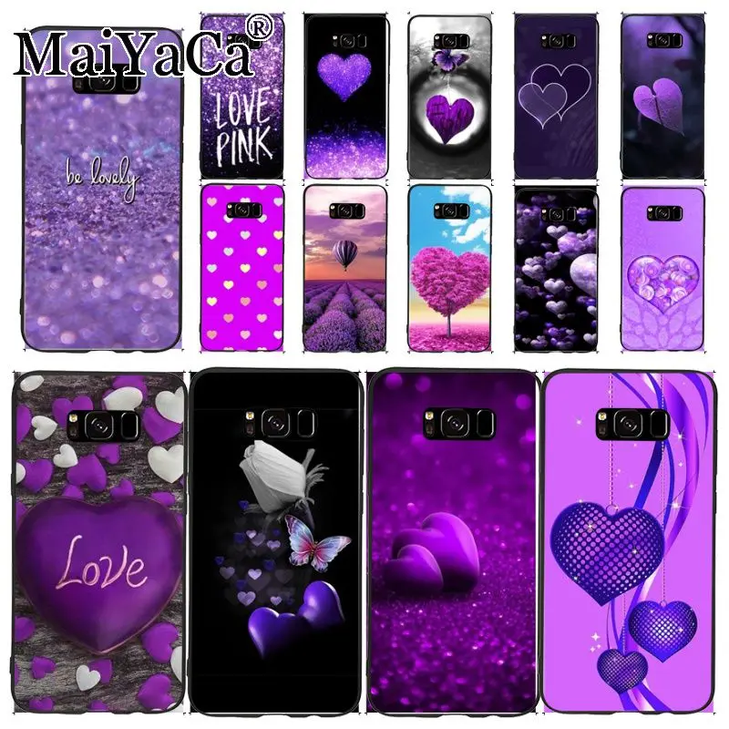 Lovebay фиолетовый мягкий силиконовый черный чехол для телефона samsung galaxy s10plus s9 s8plus