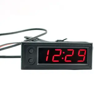 

Dropshipping DC 12V Multifunction High-precision Clock Inside and Outside Car Temperature Battery Voltage Monitor Panel Meter