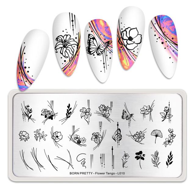 PRETTY Nature Leaves Plants Design Image Template Nail Stamping Plates Stainless Steel Nail Decoration Plate
