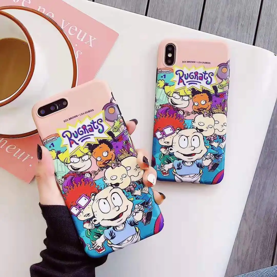 

Funny cartoon Parisian Travel Kids rugrats Soft IMD Case for iPhone 6 6S 7 8 Plus Xr XS MAX X Silicone Trend Phone cover coque