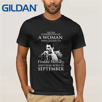 

Never Underestimate A Woman Who Listens To Freddie Mercury And Was Born In September T-Shirt