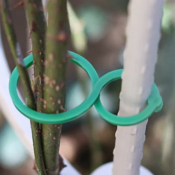 

50PCS Portable E Shape Green Plant Reusable Garden Tying Tool Adjustable Fish Bone Thorn Tying Tools Garden Supplies