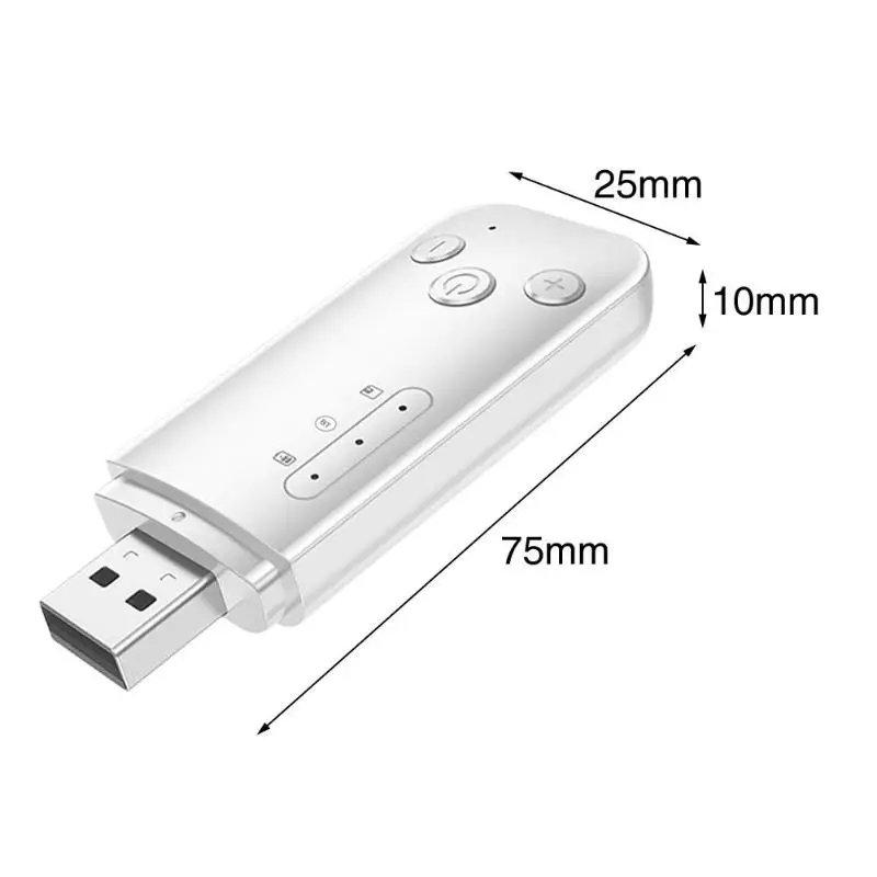 2 в 1 беспроводной аудио приемник передатчик USB 3,5 мм AUX Bluetooth 5,0 автомобильный комплект портативный беспроводной стерео приемник - Цвет: Белый