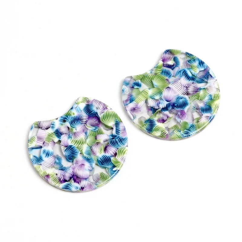 A177-182P-6PCS Tortoise Shell Earring Charm,Acetate Acrylic Beads,Special Round Shaped Pendants,Boho,Circle Cutout Earrings Parts,36mm-ACE182 - Окраска металла: A177-182P-6PCS
