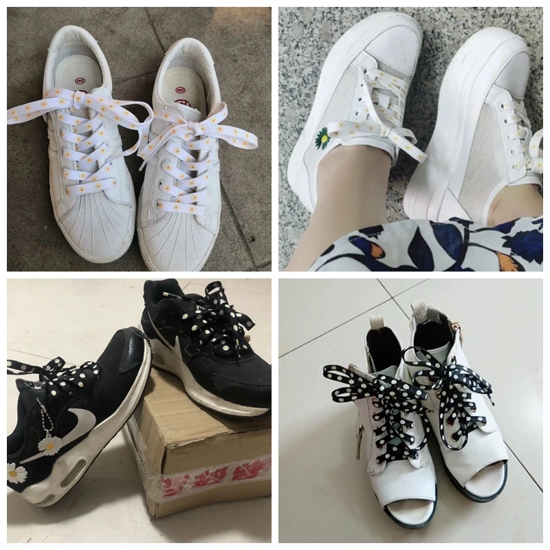 Little Daisies Shoelaces Cartoon Printing Fashion Unisex Flat Shoe laces High-top Canvas Sneakers Shoelace AF1 Sports Shoelaces Little Daisies Shoelaces Cartoon Printing Fashion Unisex Flat Shoe laces High-top Canvas Sneakers Shoelace AF1 Sports Shoelaces