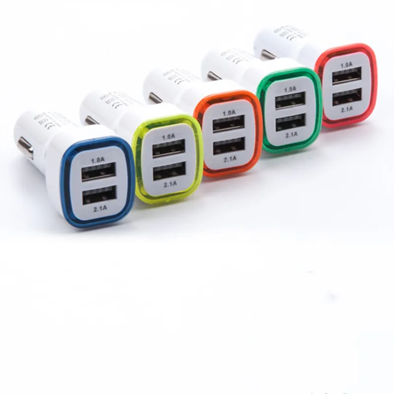 2 шт. 2.1A двойной Переходник USB для зарядки в машине 12-24 в прикуриватель 2 USB автомобильный адаптер питания автомобильный Стайлинг Черный A10