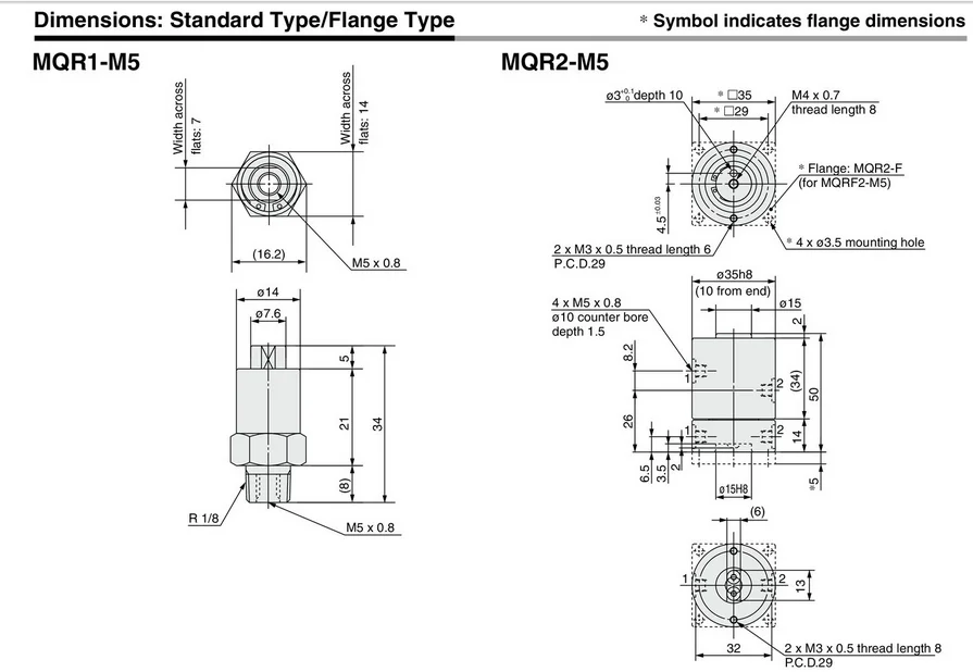 SMC Размеры пневматические компоненты высокоскоростная вращающаяся MQR2-M5 MQR4-M5 MQR 8-M5 MQR12-M5 MQR16-M5