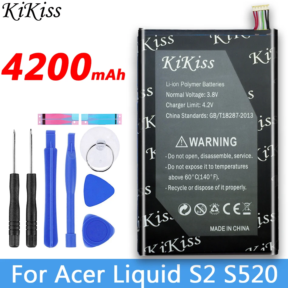 Аккумулятор KiKiss 4200 мАч для телефона Acer Liquid Jade S2 S520 S58A/1CP415793L1 1S1P BAT M10(1ICP5/58/94) KT.0010S.007