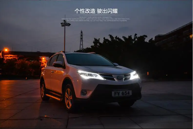 Автомобильный Стайлинг для Toyota RAV4 светодиодный фары 2013- RAV 4 фары DRL Биксеноновые линзы Высокий Низкий луч парковка противотуманная фара передняя