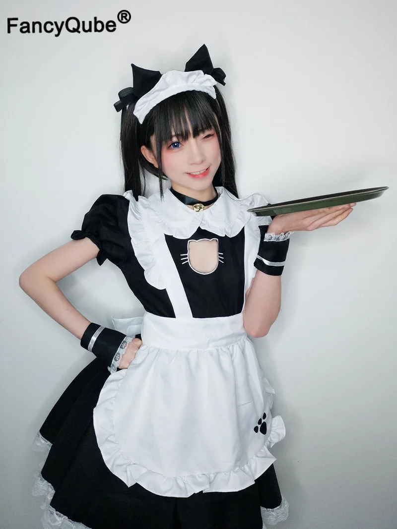 Bust Open Neko Maid Cosplay Costume 