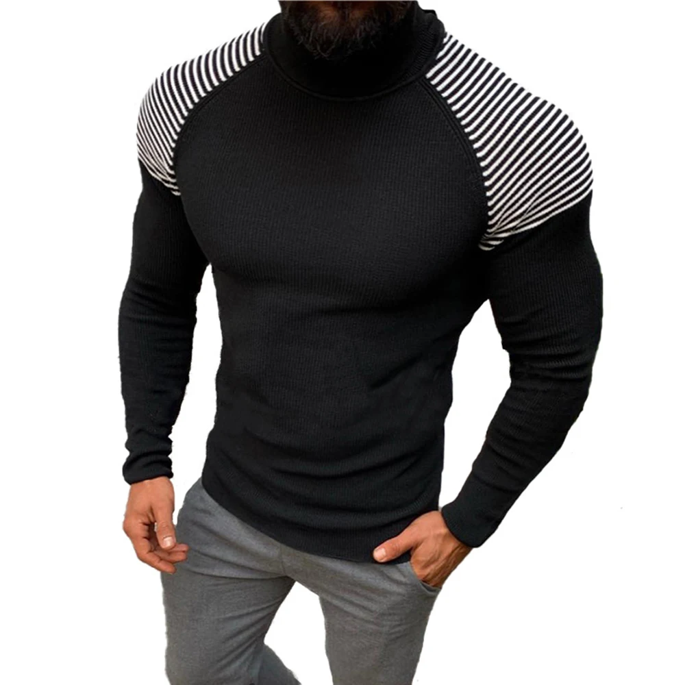 Laamei осенне-зимний мужской свитер, Мужская водолазка, однотонный Повседневный свитер, мужской облегающий брендовый вязаный пуловер, одежда