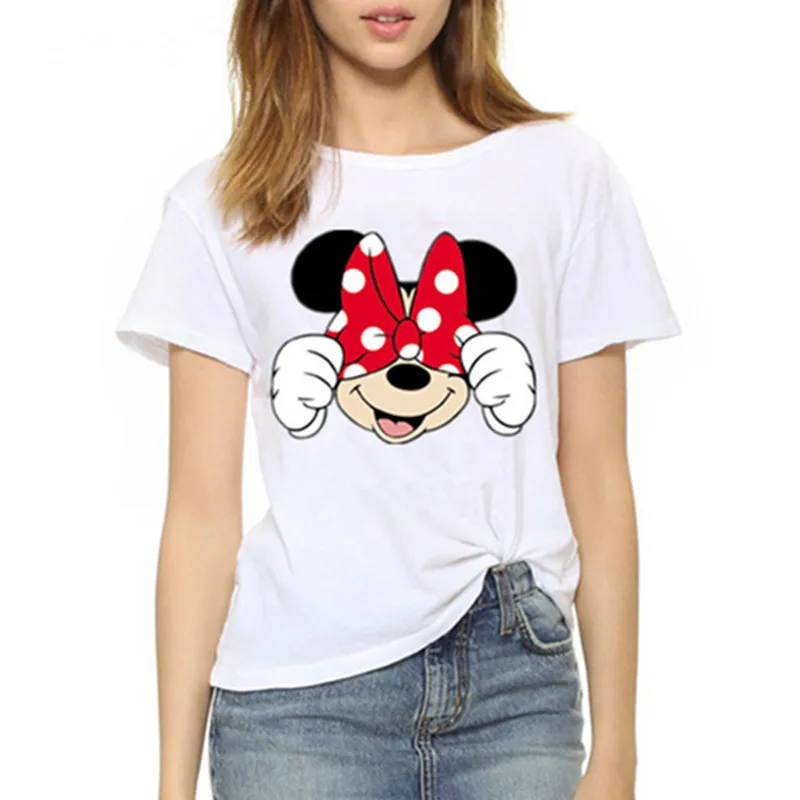 Three Mickey Mouse Print Women's T-shirt-2