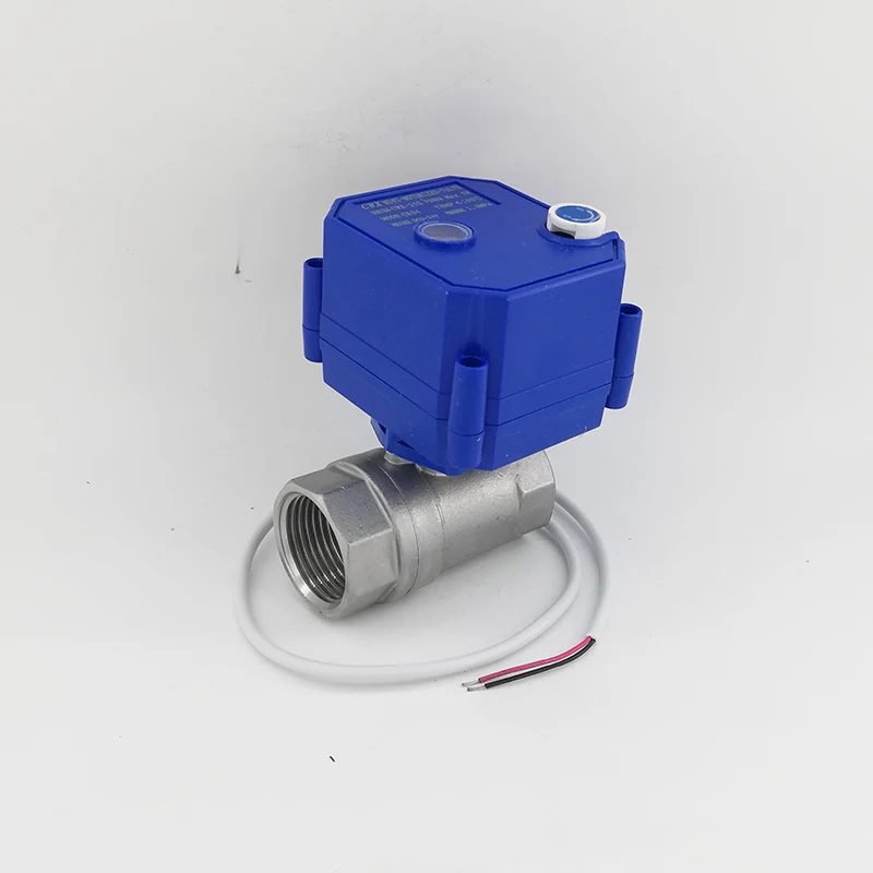 CWX-25S DN20 3/4 BSP 2-сторонний SS304 мини Электрический моторизованный шаровой клапан с