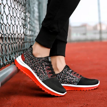 

Men Sneakers Casual Shoes Red Bottom Run Shoes Male Fashion Flyknit Trainers Student Trend Field Shoes Man Loafers Promotion