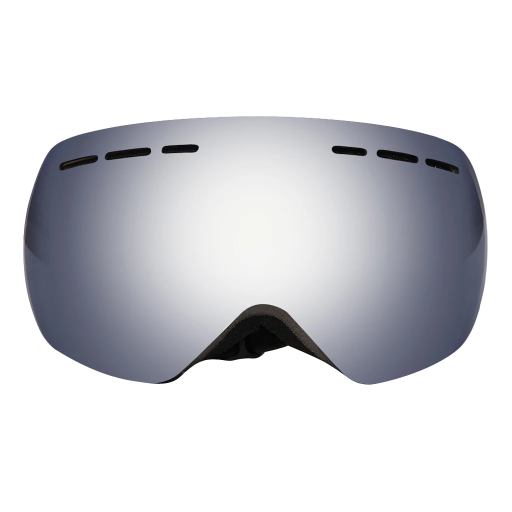 Black Frame Silver Лыжные очки противотуманные лыжные маски очки UV400 защита зимние ветрозащитные лыжные очки для спорта на открытом воздухе - Цвет: Black Frame Silver