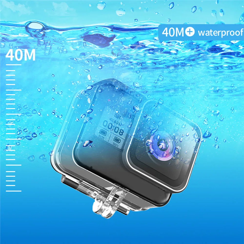 40 м водонепроницаемый защитный чехол для камеры GoPro Hero 8, прозрачный чехол для подводного плавания, чехол для GoPro Hero 8