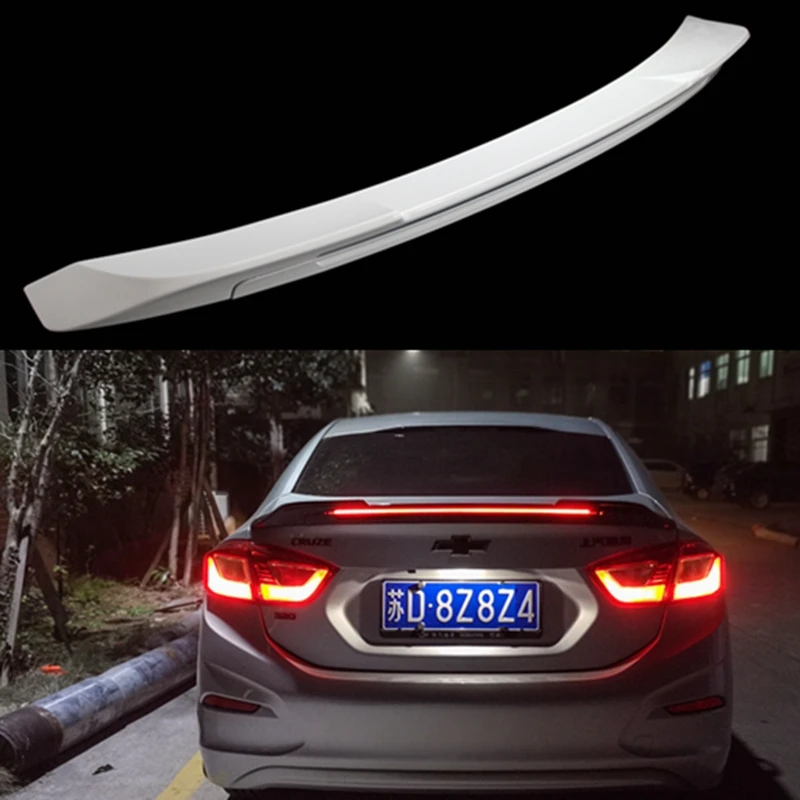 

ABS Plastic Red Black White Color Rear Roof Wing Lip Trunk Spoiler With Led Light Car Styling For Chevrolet Cruze 2017 2018 2019