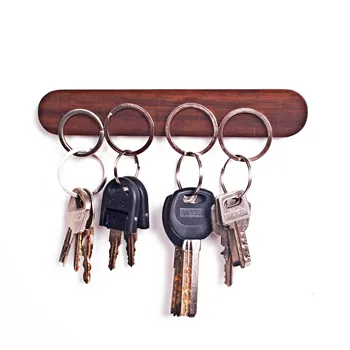 

New Wood Key Holder Wall Key Storage Organizer Strong Magnetic Key Rack Hanger Key Ring Hooks Clerk Housekeeper On The Wall