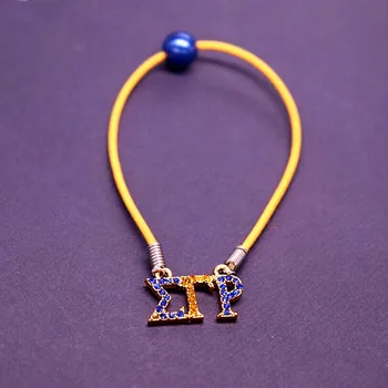 

Yellow Stretch String Chain Greek Letter Sigma Gamma Rho Society Bracelet Bangles