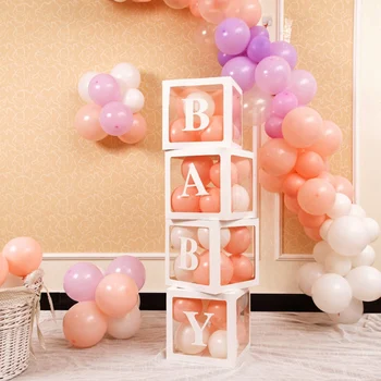 

4Pcs/Set DIY Transparent Latex Balloon Holder Decorative Box Kid Birthday Baby Shower Party Decor Supplies
