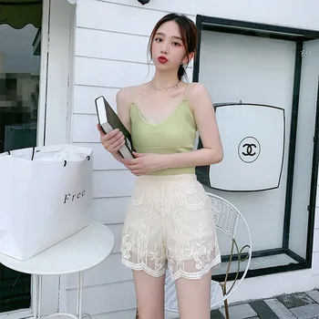 

Calzones Mujer Calzas Cortas Safety Pants Summer Thin Women Can Wear Lace Bottoming Shorts Loose Home Safety Pants Shorts 2020