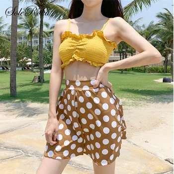 

3 Piece Swimsuits Swim Dresses Swimsuit for Girls Swimwear Female Swimsuit Bikini High Waist Push Up Bathing Suit Women Biquini