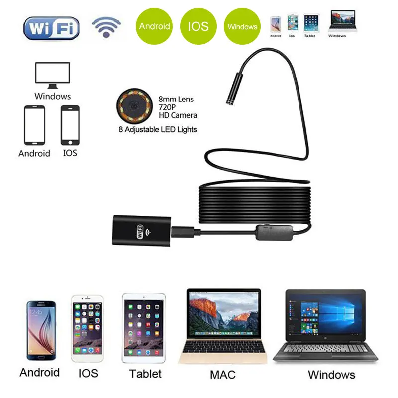 

IP67 Metal Mobile Phones Real-Time Video Ear Spoon Borescope Endoscope Practical Monitoring Computers HD Endoscope Inspection