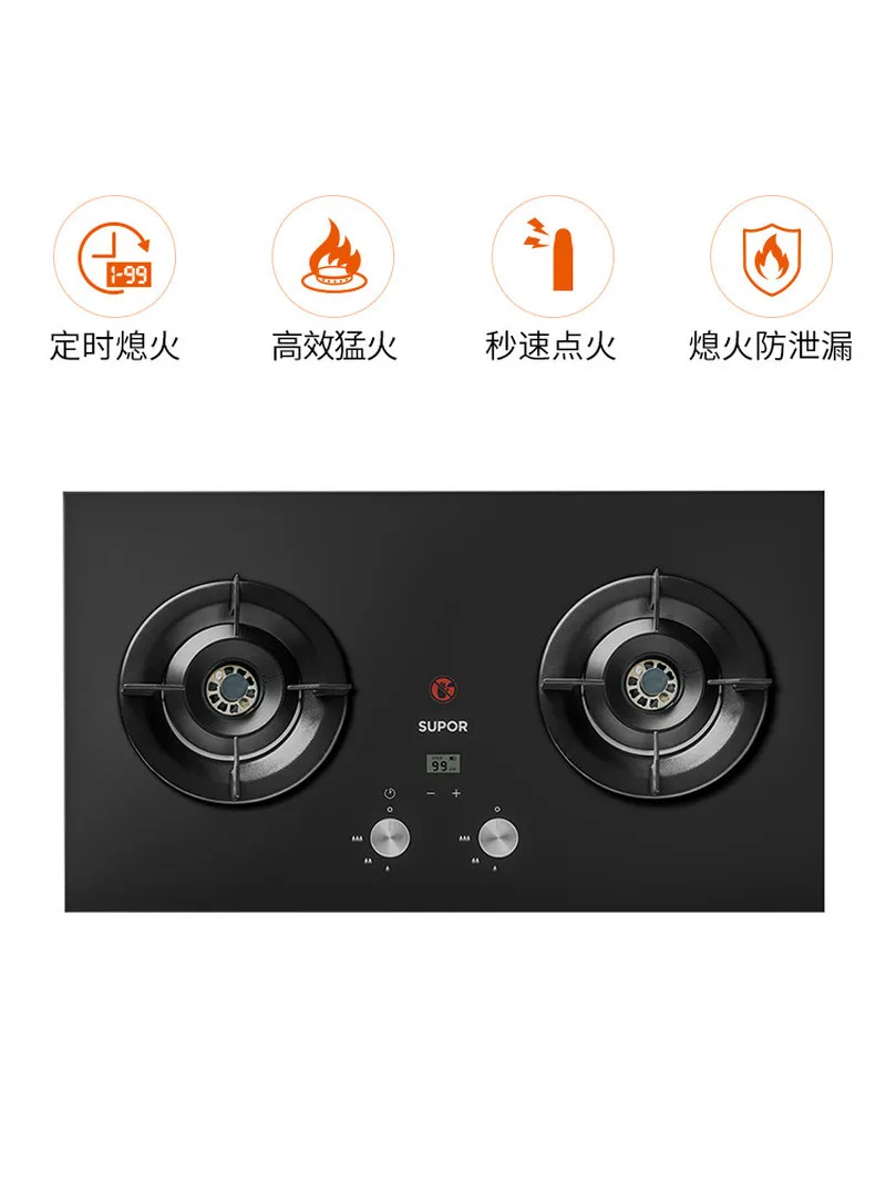 gas cooking stove  Double Burner Table Top Built-in Left Timer Flame failure protection Liquefied gas cooker Natural Gas Stove 6